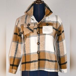 SHEIN Flannel Buffalo Check Pattern Youth L/XL Button-Up Shirt/Jacket